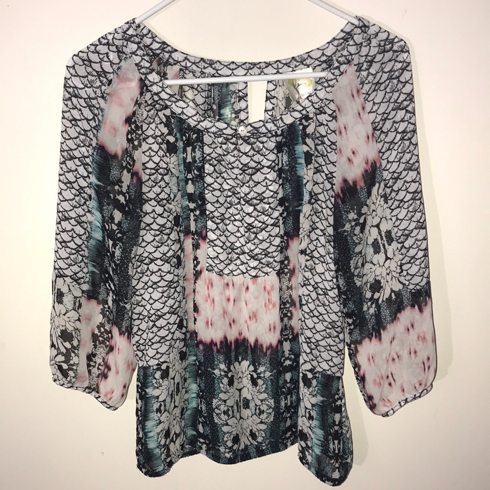 Anthropologie Boho fig & flower Peasant Blouse